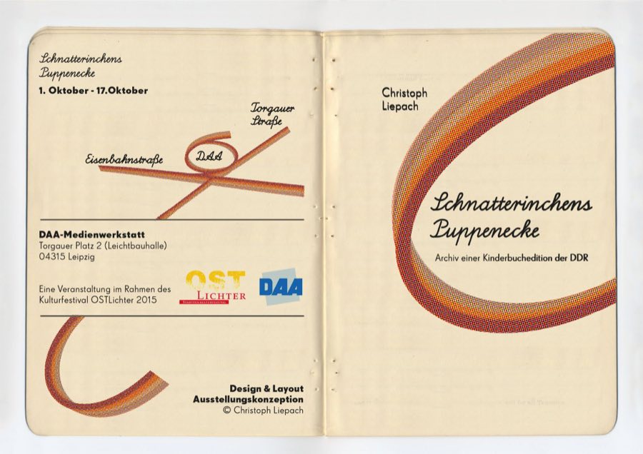 Faltblatt zur Ausstellung, Titelseite mit Anfahrtsskizze
